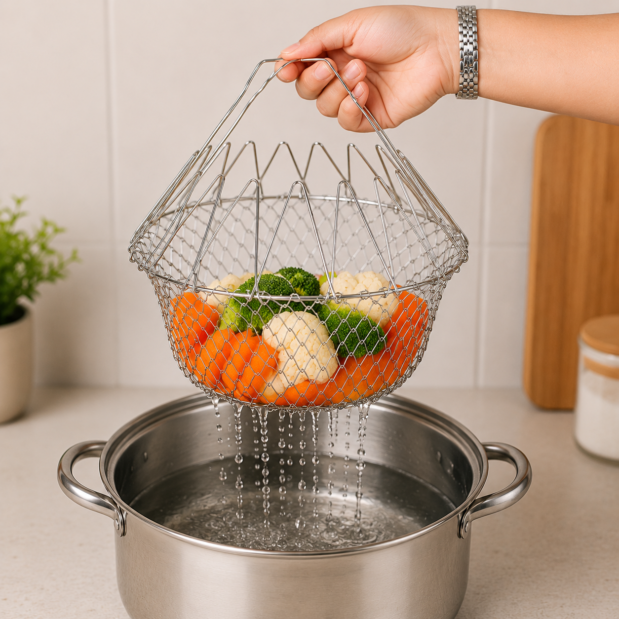 Foldable Strainer Chef Basket