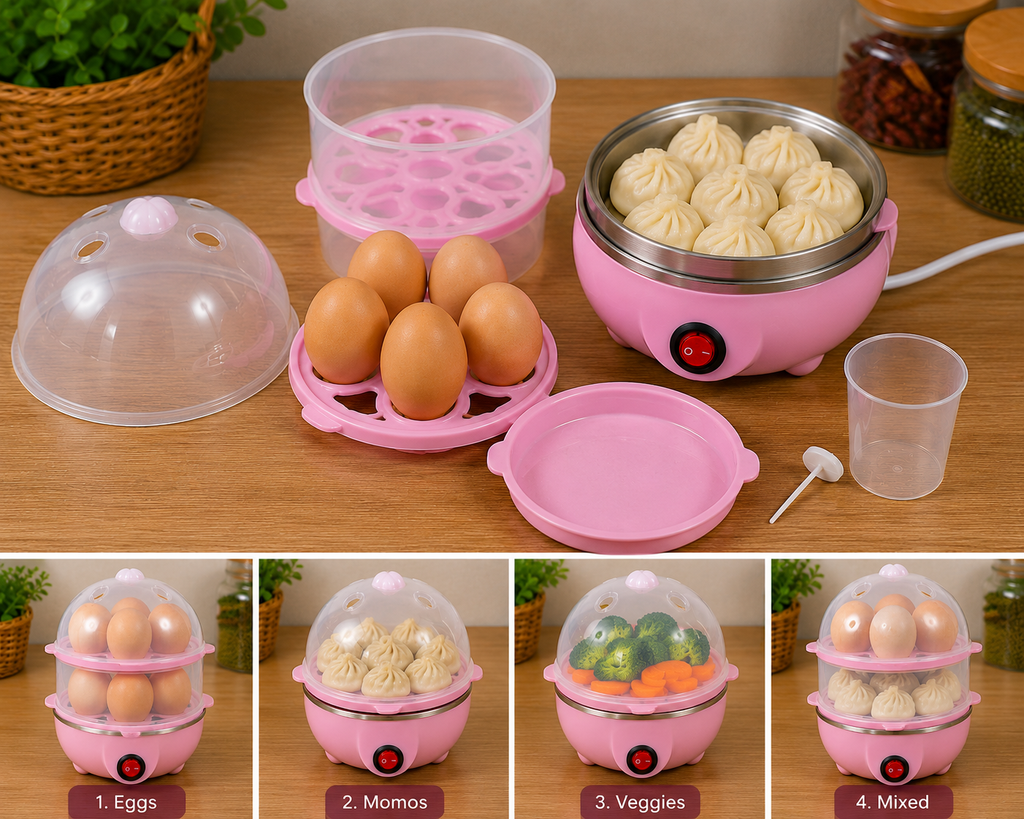 Multi-function 2 Layer 14 Egg Cooker Boilers  Steamer