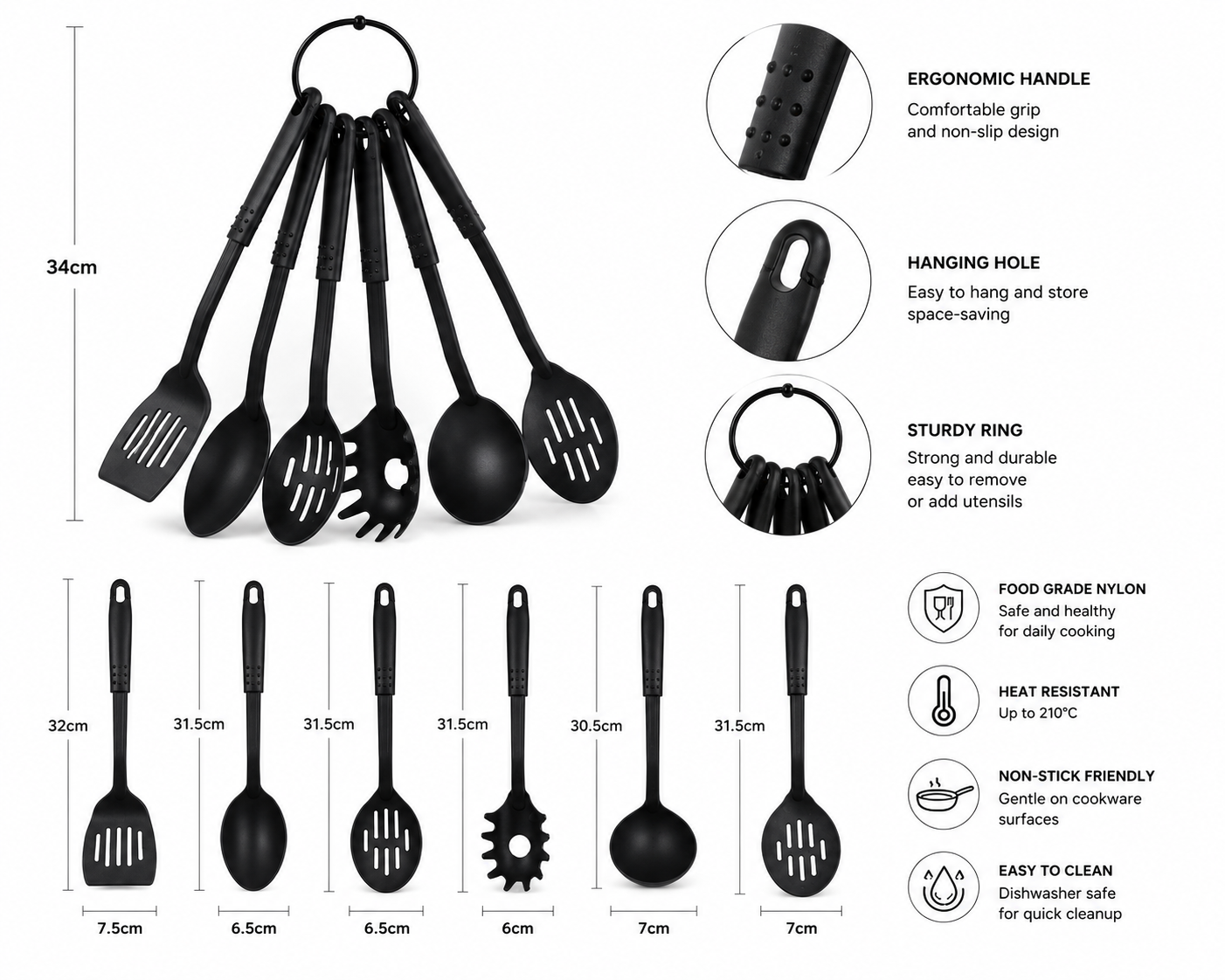 Heat-resistant Non-stick Spoon Tools Set (Set Of 6)
