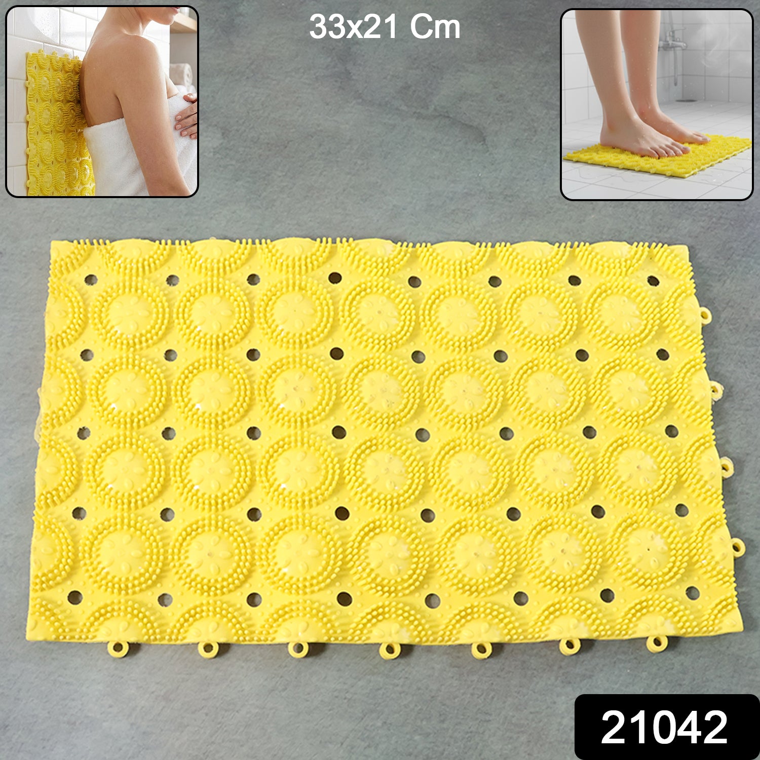 Multipurpose Anti-slip Bathroom Massage Mat With Suction Cups (33  21 Cm)