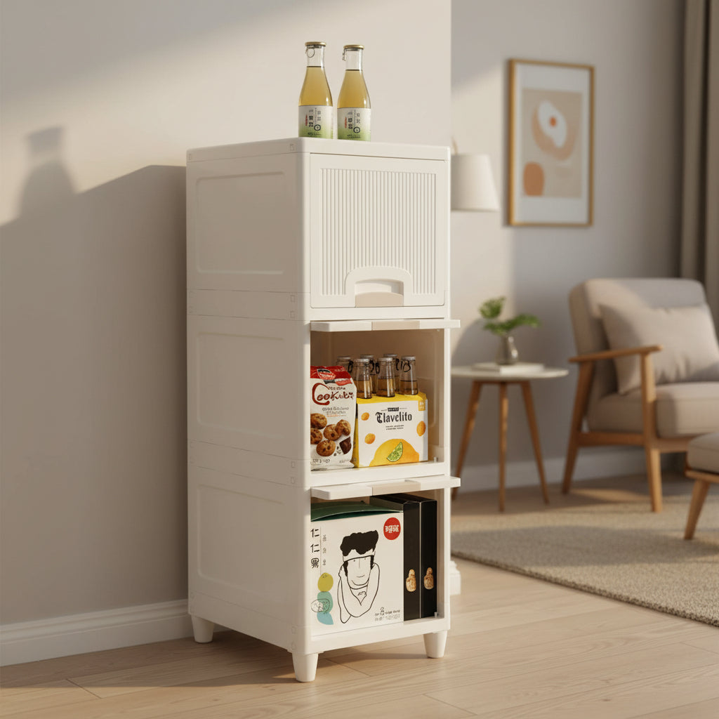 Multipurpose Storage Cabinet Storage Solutions Plastic Drawers  Multi Layer Wardrobe Storage Drawers  Foldable Multipurpose Drawer Units For Kitchen Bathroom Bedroom Cloth (3layer)