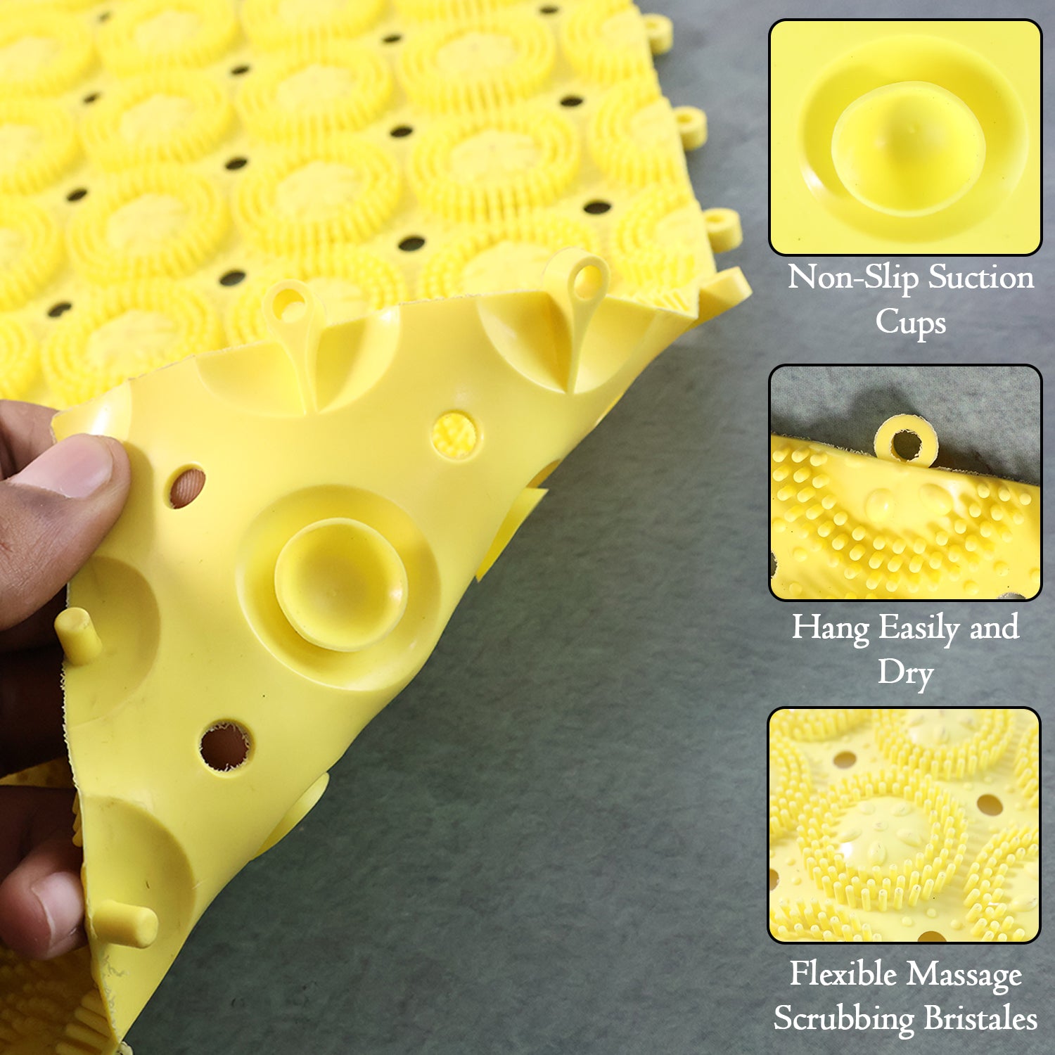 Multipurpose Anti-slip Bathroom Massage Mat With Suction Cups (33  21 Cm)